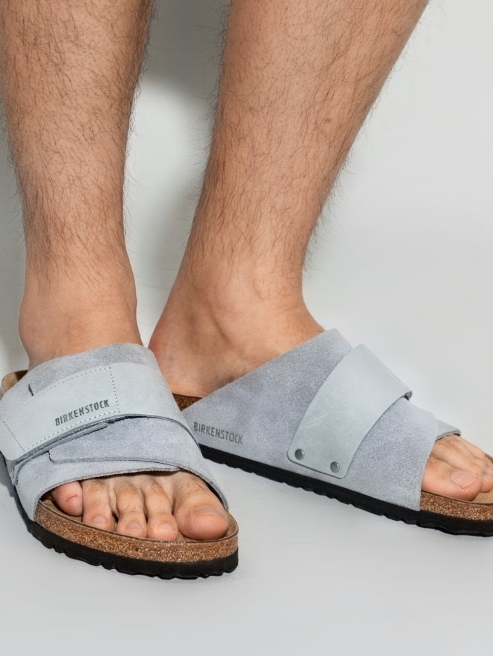 Birkenstock Kyoto Gray Nubuck Leather Sandals EU 45 US Men 12 Regular Wide